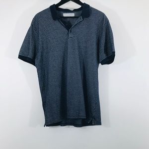 Zara Black and Blue Short Sleeve Polo, Size XL